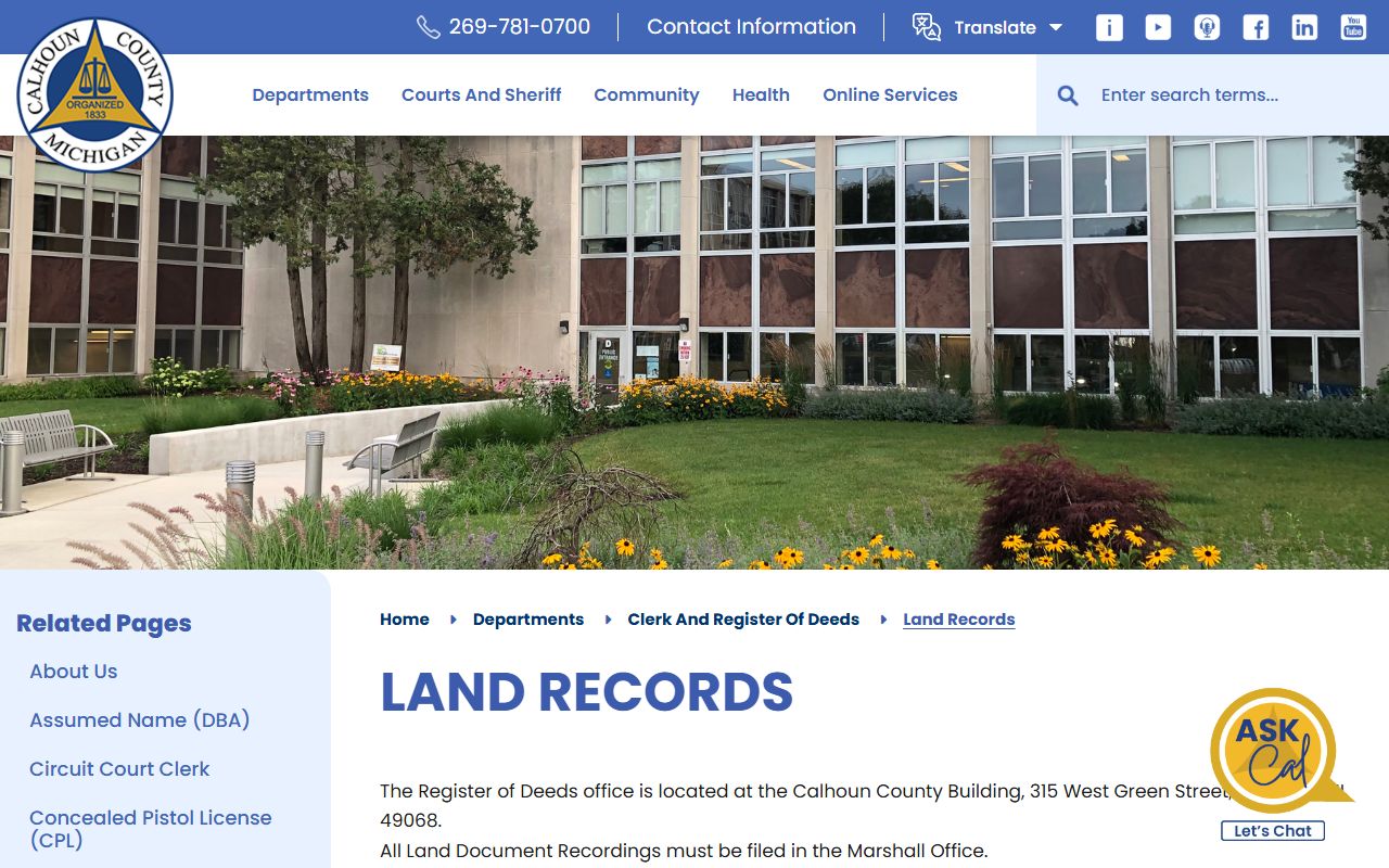 Calhoun County Clerk of Court e-recording for land records
