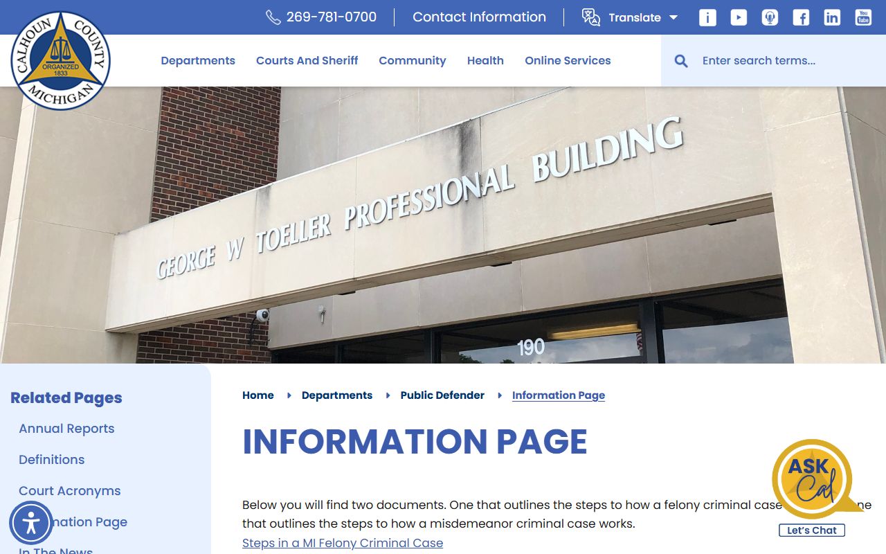 Calhoun County criminal court records felony and misdemeanor case-process guidance