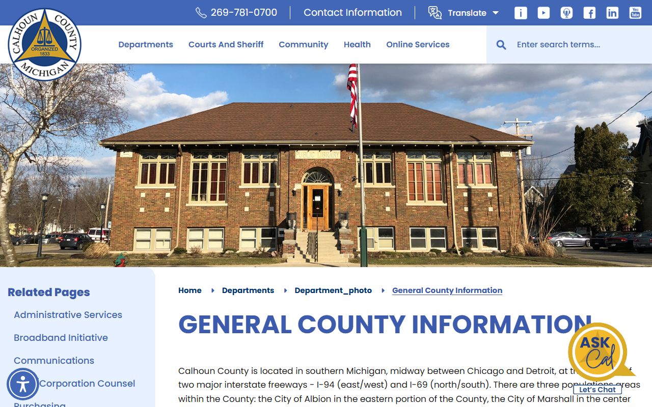 Calhoun County court records courthouse and county geography overview