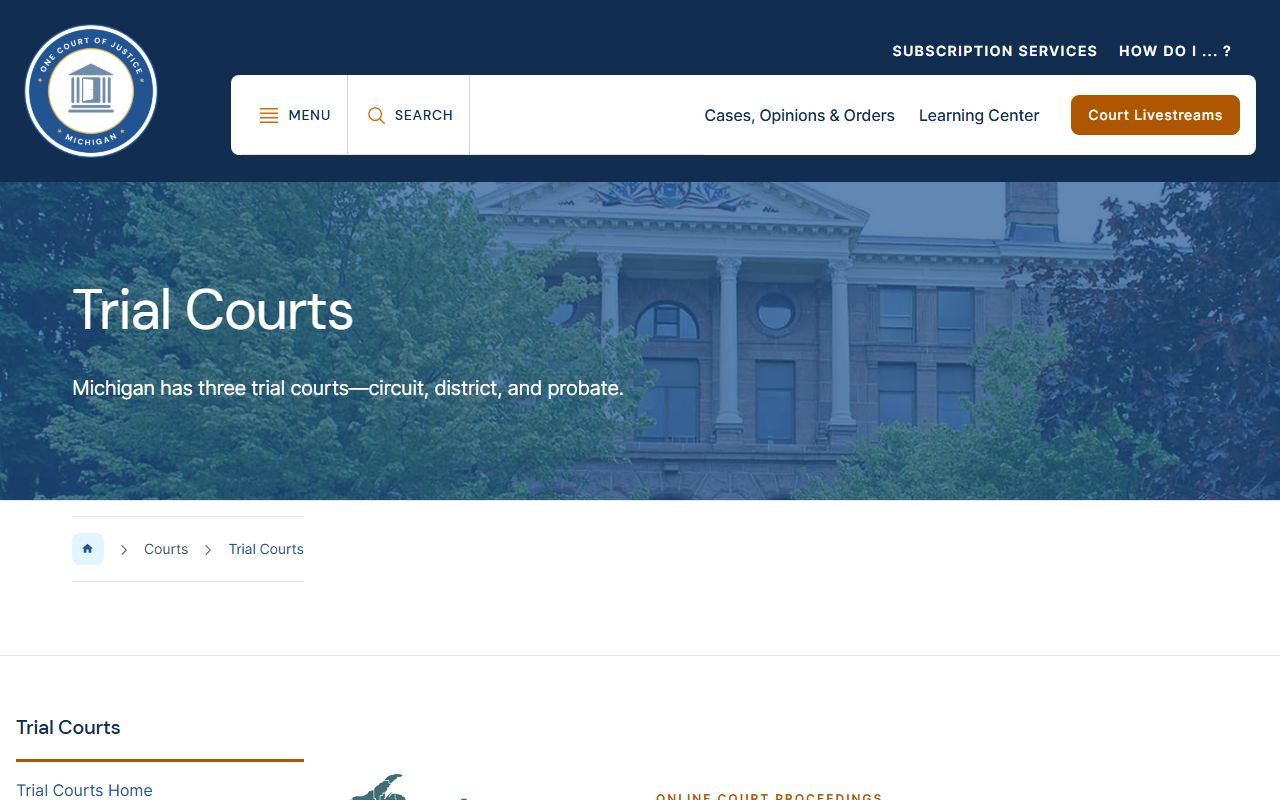 Calhoun County probate records and the Michigan trial-court hierarchy overview